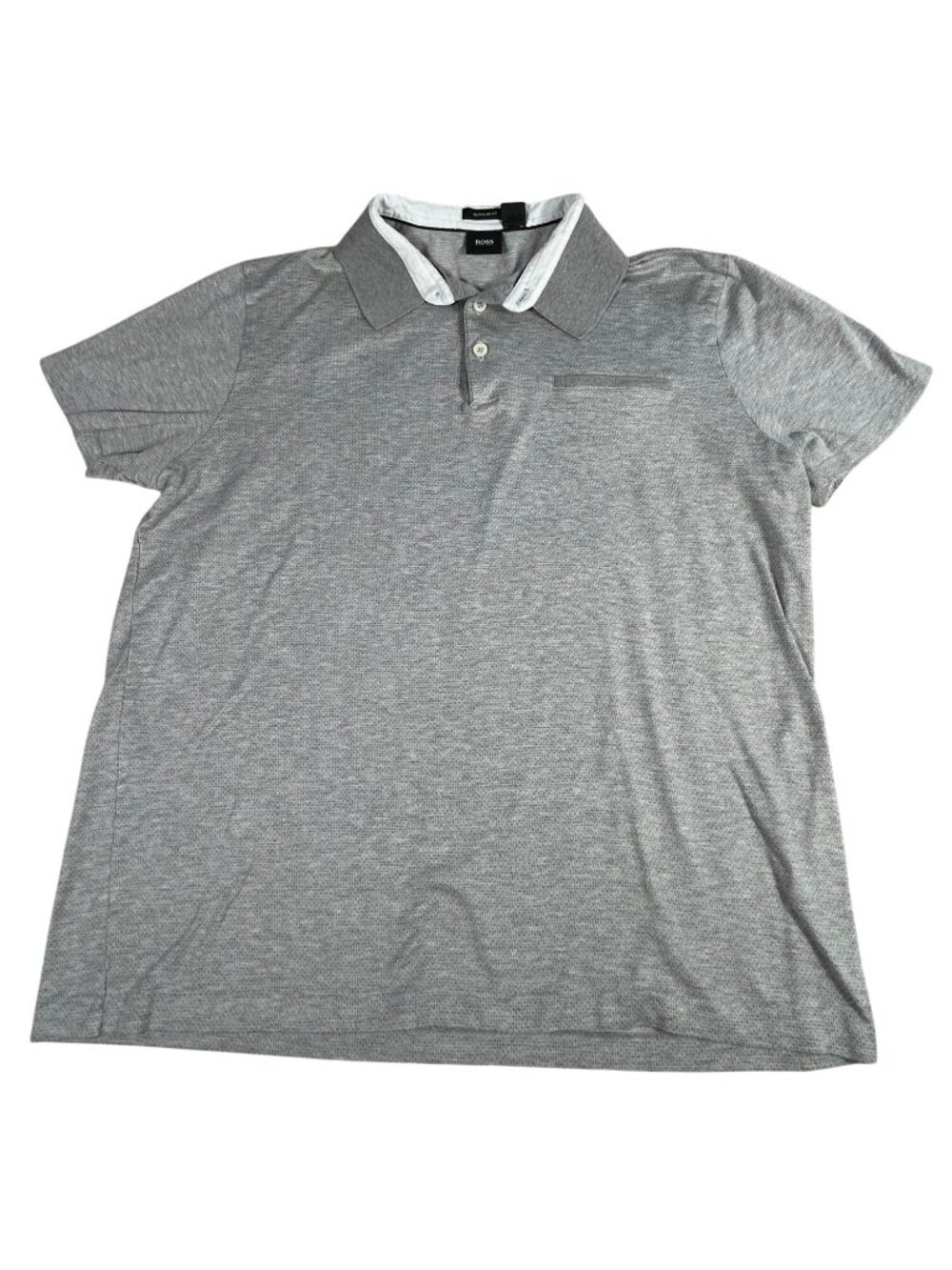 Hugo Boss Gray Polo Shirt Men's Size L Regular Fit Collar Lightweight Golf Logo